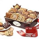 Broadway Basketeers Thank You Gift Baskets of Individually Wrapped Fresh Brownies and Cookies Assorted Toppings and Flavors. Perfect for Her Him friends Associates