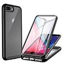 CENHUFO iPhone 8 Plus Case, iPhone 7 Plus Case, iPhone 6 Plus/ 6S Plus Case Shockproof Cover with Built-in Screen Protector, Rugged Durable Full Body Protection Bumper Clear Cell Phone Case - Black