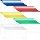 DEZHI 50 Pieces Zip Plastic Envelopes File Waterproof Wallet Bag Bill Bag Pencil Case Letter Size (5 Colors) (A6)