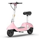 OKAI EA10 Electric Scooter with Seat for Adults, Up to 25 Miles Range & 15.5MPH, Retro-Style Seated E-Scooter, Moped Scooter Bike with 10" Vacuum Tires (Optional Basket)