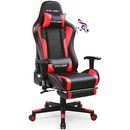  Gaming Chair with Footrest Speakers Video Game Chair Bluetooth Music Heavy Red
