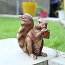 Wonderland Resin Squirrel Statue for Garden or Home Decor, Indoor & Outdoor Use, 6 Inch, Multicolor