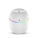 Gnanishwa USB Operated Cool Mist Humidifier Diffuser for Room, Office, Car | 260ML (White)
