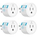 EIGHTREE Smart Plug Alexa, Smart Outlet, Works with Alexa, Google Home and SmartThings, WiFi Smart Plugs with APP Remote Control and Timer Function, 2.4GHz Wi-Fi Only, Prise Intelligente, 4Packs