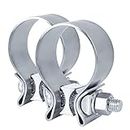 EVIL ENERGY 2.5 Inch Exhaust Clamp,Narrow Band Muffler Clamp Stainless Steel 2PCS