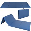4'x10'x2" Gymnastics Gym Folding Exercise Aerobics Tumbling Yoga Play Mat Blue