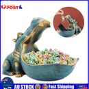 Hippo Statue Home Resin Hippopotamus Figurine Fun Candy Dish,Key Bowl,Big Mouth