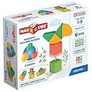 Geomag - Magicube 1+ Shapes - Magnetic Blocks for Kids - 4 Colours and Shapes - 6 Cubes – 100 Percent Recycled Plastic