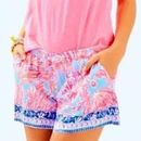 Lilly Pulitzer Shorts | Lilly Pulitzer Katia Short In Seasalt Blue Shell We Dance Engineered Size Xs | Color: Blue/Pink | Size: Xs
