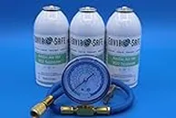 ENVIRO-SAFE Envirosafe 3 cans of Arctic Air for R22 and Brass Gauge