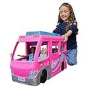 Barbie-Camper dei Sogni Playset con Veicolo, con Ruote, Piscina, Scivolo, 7 Aree Gioco e Oltre 60 Accessori da Campeggio, Giocattolo per Bambini 3+ Anni, HCD46
