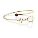 MAOFAED Nurse Heart Beat Stethoscope Bracelet, EKG, RN Nurse Gift, Doctors Gift,Nurse Graduation Gift (Diamond with Stethoscope Gold)