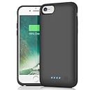 iPosible Cover Batteria per iPhone 6/6S/8/7,6000mAh Cover Ricaricabile Custodia Batteria Cover Caricabatteria Battery Case per iPhone 6/6S/8/7 [4.7''] Cover Power Bank Backup Charger Case