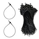 DEEPTAGS Synthetics 7" Plastic String Loop Fastener Hang Tag Snap Lock Plastic Tag Pin Security Loop for Retail Store Clothing Price Tag Pins, Black - 2000 Pieces