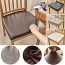 Waterproof PU Leather Chair Cushion Covers Stretch Dining Seat Slip cover 3Color