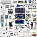 Complete Ultimate STEM Electronic Projects Starter Kit for Arduino with Mega2560, LCD1602, Servo, Stepper Motor, Sensors, Breadboard, Jumper Wire, Resistor, Capacitor, Transistor and Tutorial