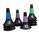 10Pcs Gym Sets Kids Basketball Marker Cônes with Grip Orange Cones Rip Cone Football Training Equipment Corne en Forme D'Obstacle pour Les Sports Portable Football