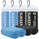 Sukeen Cooling Towel 4 pack, Coolings Towels for Neck Cool Towel for Instant Cooling Relief, Cold Towels for Hot Weather Cooling Scarf for Neck for Running Golf Hiking & Outdoors sports