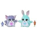 Hasbro furReal Fuzzalots Kitty and Bunny Color Change Interactive Feeding Toy, Lights and Sounds, Ages 4 and up, F3558