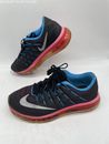 Nike Womens Air Max 2015 Black Pink Volt Silver Lace Up Running Shoes Size 7