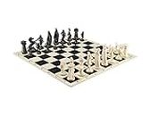 Viking Chess Set - Chess Board B/W- Size 17,3" + Roman Chess Pieces 3,75" B/W