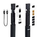 Mcbazel Budi 9-IN-1 Multi-funktionales Datenkabel SIM-Karten-Aufbewahrungsstick, kompakte USB SD-Karten-Aufbewahrungsbox mit Typ-C Lade- und Übertragungsadapter, Micro-USB-Adapter, USB-C-Kabel