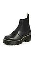Dr. Martens Women's Rometty Orleans Leather Fashion Boot, Black Burnished Wyoming, 8