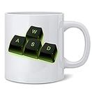 Poster Foundry WASD Keyboard PC Gamer Video Game Controls Funny Geeky Double Sided Ceramic Coffee Mug Tea Cup Fun Novelty Gift 12 oz