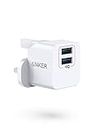 USB Plug, Anker PowerPort mini Dual Port USB Charger, Compact Wall Charger Cube, For iPhone 15/14/13/12/11 Pro Max, Galaxy S23/S22/Note20, HTC, LG, and More