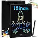 Richgv Magnetic 12 inch LCD Writing Tablet for kids Adults. Erasable Digital Drawing Pad with Lock key.Doodle & Scribble Boards, Learning Toys. Electronic Note Pad for Office. Home. School. Black