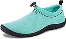 WHTIN Water Shoes for Women Quick Dry Swim Barefoot Aqua Socks Beach Minimalist Size 9 Comfort Surfing Athletic Boating Running River Sneaker Green 40