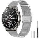 Bracelet Huawei Watch GT2 Pro 46mm/Galaxy Watch 3 45mm/Galaxy Watch 46mm/Gear S3 Bande Acier Inoxydable 22mm Bracelet pour Huawei Watch GT/GT 2 46mm/Forerunner 745/Vivoactive 4 45mm