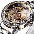 Watches, Men's Watches Mechanical Hand-Winding Skeleton Classic Fashion Stainless Steel Steampunk Dress Watch for Men