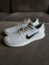 Nike Free RN Flyknit Pure Platinum Men Size 10.5 Running Shoes 831069-101 Used