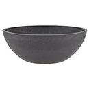 PSW Pot M25DC Collection Shallow Garden Bowl Low Planter for Succulents, Bonsai, Fairy Gardens, Herbs, 10-inch, Dark Charcoal