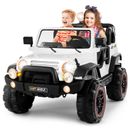 12V Electric Battery Kids Ride on Car Truck Toys LED MP3 w/Remote Control White