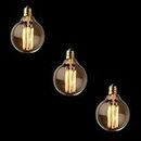 Lexton Filament Incandescent Edison Bulb | E27 Base Vintage Bulb | 40 Watts | Warm White | for Home Light Fixtures, Decorations | Pack of 3