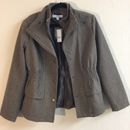 New York & Company Coat Women’s Large Brown Wool Blend Peplum style Jacket