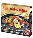 Gas O Grill Aluminum Non-Stick Smokeless Indoor Tandoor Gas O Grill, Multi-Functional Cook Top BBQ Grill, 14 inches Jumbo Black (JUMBO)