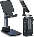 QOXOLYZ Tabletop Desktop Mobile Phone Stand, Table Mount Mobile Holder Adjustable & Foldable Mobile Stand Stand Holder for Mobile Phone and Tablets (up to 9 ) inches - White
