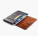 DFV mobile - Leather Horizontal Belt Case with Card Holder for Acorn Micro Phone 5c - Black