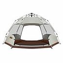 OGL 4 Man Beach Tent Shelter Camping Pop Up Instant Dome Family Shade Hiking Sun Rain Picnic Outdoor 240x240x135cm Creamy White