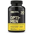 Optimum Nutrition Opti-Men Multivitamin-Nahrungsergänzungsmittel für Männer mit Vitamin D, Vitamin C, Vitamin B6 und Aminosäuren, geschmacksneutral, 30 Portionen, 90 Kapseln