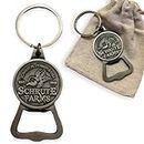 Metal Schrute Farms Bottle Opener Keychain with Gift Bag | The Office US TV Show Gift | Dwight Schrute | Unofficial Merchandise
