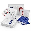 SLOWPLAY 100% Plastic Playing Cards, 2-Deck Poker Card Set, Jumbo Index, Superior Flexibility and Durability, Waterproof & Washable, Professional Playing Cards for Texas Hold’em Poker