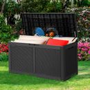 120 Gallon Large Deck Box Upgraded Resin Outdoor Storage Boxes Storage Bench