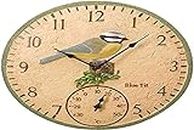 Blue Tit Wall Clock and Thermometer by Smart Garden
