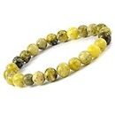 Reiki Crystal Products Unisex Adult Serpentine Bracelet Natural Crystal Stone Beads Bracelet Round Shape for Reiki Healing and Crystal Healing Stone (Color : Green, 8mm)