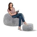 GreyFur Gaming Bean Bag Chair Kids and Adults for Home and Office.(Grey) XXXL Only Cover Without Beans.