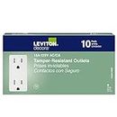 Leviton 15A 125V Tamper Resistant Decora Receptacle in White (10-Pack)
